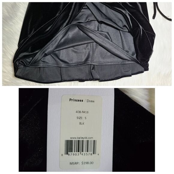 NWT|Bailey 44 Princess Black Velvet Dress, SMALL - Picture 6 of 6